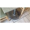 Image 5 : Granite Sand Color Table w/Metal Base (24" x 30 x 29.5" H) & Two Waymar Chairs
