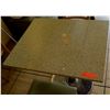 Image 2 : Granite Sand Color Table w/Metal Base (24" x 30 x 29.5" H) & Two Waymar Chairs