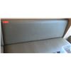 Image 2 : Long Upholstered Wall Bench," wide, 19" deep, 17" seat height