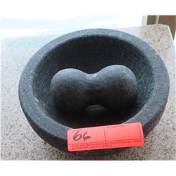 Mortar and Pestle Set, Natural Stone, Approx. 8" Dia.