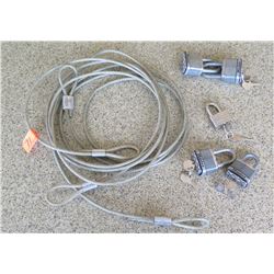 Qty 5 Misc. Locks w/Keys, Locking Cable