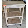 Image 1 : Rolling Butcher Block Wooden Cart w/Drawer 26" x 17" x 36"H