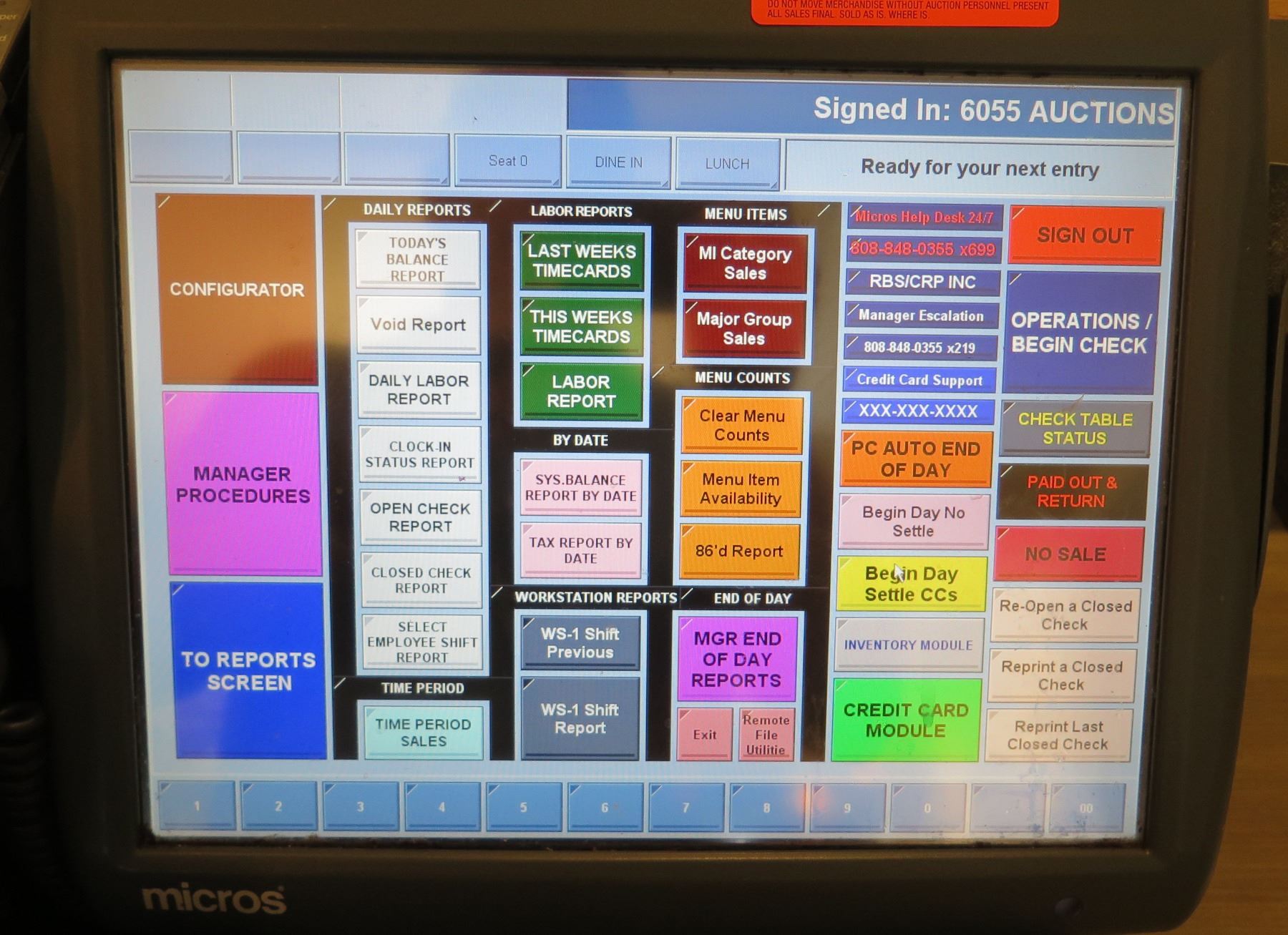 Micros POS System w/Micros Cash Drawer & Printer