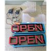 Image 1 : Qty 2 Neon Light-Up OPEN Signs, Approx. 22" x 7.5"