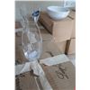 Image 1 : New Glass Carafes, 3 Boxes (12 in each box) & 24 New White Porcelain Bowls