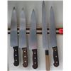 Image 1 : Qty 5 Knives and Magnetic Wall-Mount Knife Holder