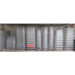 Lot of Misc. Clear Plastic Food Containers - Variou Sizes