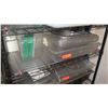 Image 8 : Black NSF Shelving Unit with Contents: Plastic Storage Containers w/Lids, etc. Includes shelf (35.5"