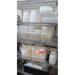 Lot of Plastic Food Prep Bottles/Containers