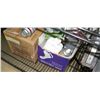 Image 2 : Contents of Storage Room: 3 Wire Shelving, Ladder, Vacuum Cleaner, Disposable Supplies