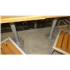 Image 3 : 2 Square Metal Tables (30"x30"x30") w/4 Aluminum Frame Chairs w/Composite Slats