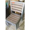 Image 1 : Qty 7 Aged Teak Chairs w/ Aluminum Frames
