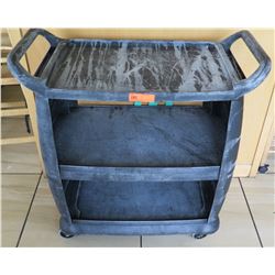 Plastic Rolling Utility Cart, Approx. 30" x 17.5" x 35"H