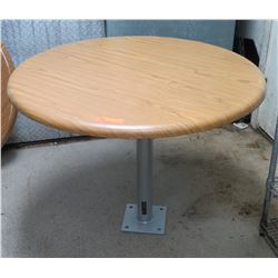 Keystone Ridge Round Metal Table, Wood-Look Wrap, 30.5"H x 40" Dia