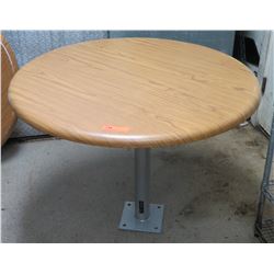 Keystone Ridge Round Metal Table, Wood-Look Wrap, 30.5"H x 40" Dia
