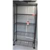 Image 1 : 4 Wire Shelving Units (2 blacks 35.5 x 16, 1 black 35.5 x 18, green 60x24), All Approx. 6' (green is