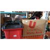 Image 1 : BOX OF HARD HATS AND TOOL BOX W/ CONTENTS