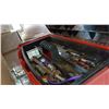 Image 3 : BOX OF HARD HATS AND TOOL BOX W/ CONTENTS