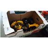 Image 1 : THREE DEWALT 18 VOLT DRILLS WITH BATTERIES AND 5 CHARGERS