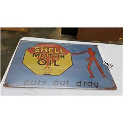 NEW 8 X 12 INCH SHELL TIN SIGN
