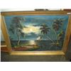 Image 1 : OIL ON CANVAS NIGHT SAILING SCENE