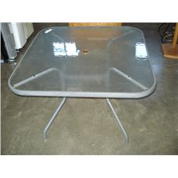 SQUARE GLASS TOP PATIO TABLE