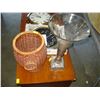 Image 4 : MARBLE BOOKENDS WICKER BASKET VASE AND TWO CLOCKS