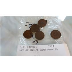 LOT OF INDIAN HEAD PENNIES