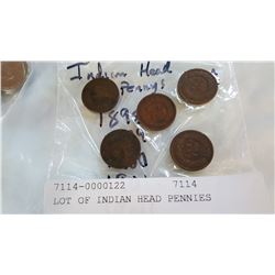LOT OF INDIAN HEAD PENNIES