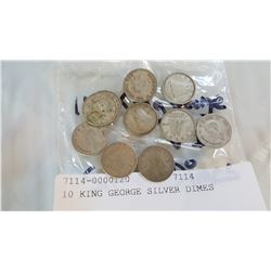 10 KING GEORGE SILVER DIMES