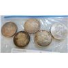 Image 2 : FIVE 1964 CANADIAN SILVER DOLLARS