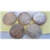 Image 2 : FIVE 1963 CANADIAN SILVER DOLLARS