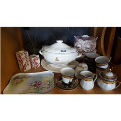 OWL COOKIE JAR AND CHINA