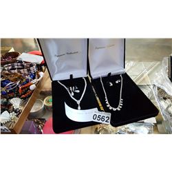 2 RHINESTONE NECKLACES IN GIFT BOXES