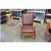 Image 1 : LEATHER AND MAPLE ARM CHAIR