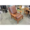 Image 2 : LEATHER AND MAPLE ARM CHAIR