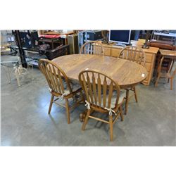 ROUND OAK PAWFOOT DINING TABLE W/ 4 CHAIRS IRS