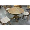 Image 3 : ROUND OAK PAWFOOT DINING TABLE W/ 4 CHAIRS IRS