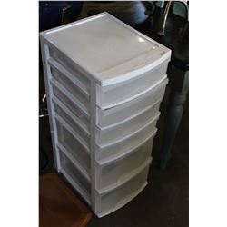 6 DRAWER WHITE PLASTIC ORGANIZER