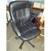 Image 1 : BLACK LEATHER GAS LIFT OFFICE CHAIR