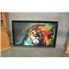 Image 1 : LARGE FRAMED PAINTED CELESTRAL LION 42 INCHES BY 6 FEET