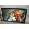 Image 2 : LARGE FRAMED PAINTED CELESTRAL LION 42 INCHES BY 6 FEET