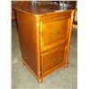 Image 2 : TWO DRAWER MAHOGANY FINISH FILE CABINET