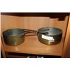 Image 1 : TWO ANTIQUE BRASS SAUCE PANS