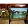 Image 1 : VINTAGE SIGNED OIL ON BOARD VALLEY OF THE TEN PEAKS AND VINTAGE YOUTH PRINT
