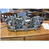 Image 1 : RONCO COOKWARE TRIPLE BURNER BUFFET RANGE AND THREE LIDDED CASSEROLES BRAND NEW