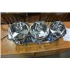 Image 3 : RONCO COOKWARE TRIPLE BURNER BUFFET RANGE AND THREE LIDDED CASSEROLES BRAND NEW