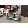 Image 1 : MODERN GLASS 2 TIER ENTERTAINMENT STAND WITH TV MOUNT