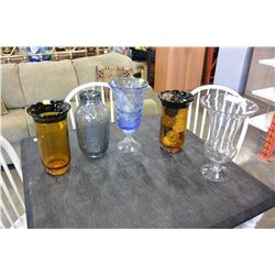 5 GLASS VASES
