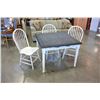 Image 1 : DINING TABLE AND 3 WHITE CHAIRS